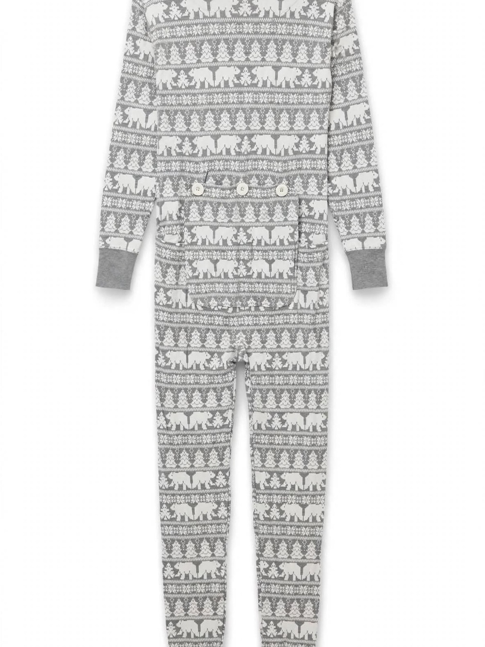 NWT Hatley x Indigo Adult Union Suit XS Winter Fair Isle Polar Bear Butt Flap On - Picture 3 of 5